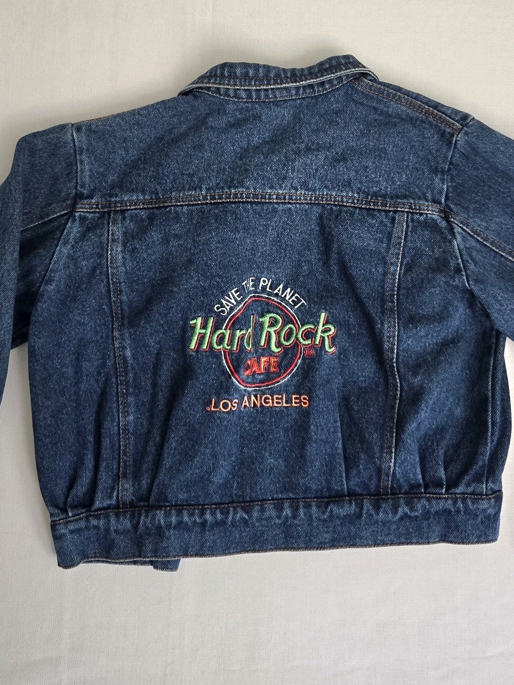 Hard Rock Cafe "Save the Planet" Los Angeles Girls Denim Jacket, Size 12